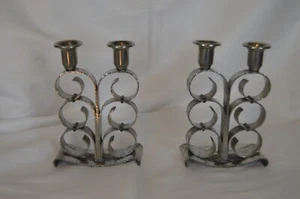 Par de candelabros franceses de aluminio - Imagen 1 de 5
