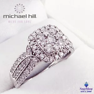 MICHAEL HILL 10ct White Gold Ring Diamond Ring 10K 1.00ct Size P1/2 - Picture 1 of 7