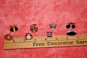 4 Vintage Sets of Cufflinks Swank, Jacques Kreisler, Hickok U.S.A. made - Bild 1 von 5