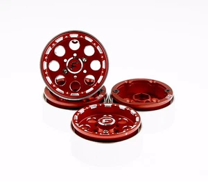 GDS Racing Four 1.9" Red Alloy Beadlock Wheel Rim Wide 1" for RC Model #093RD - Picture 1 of 5