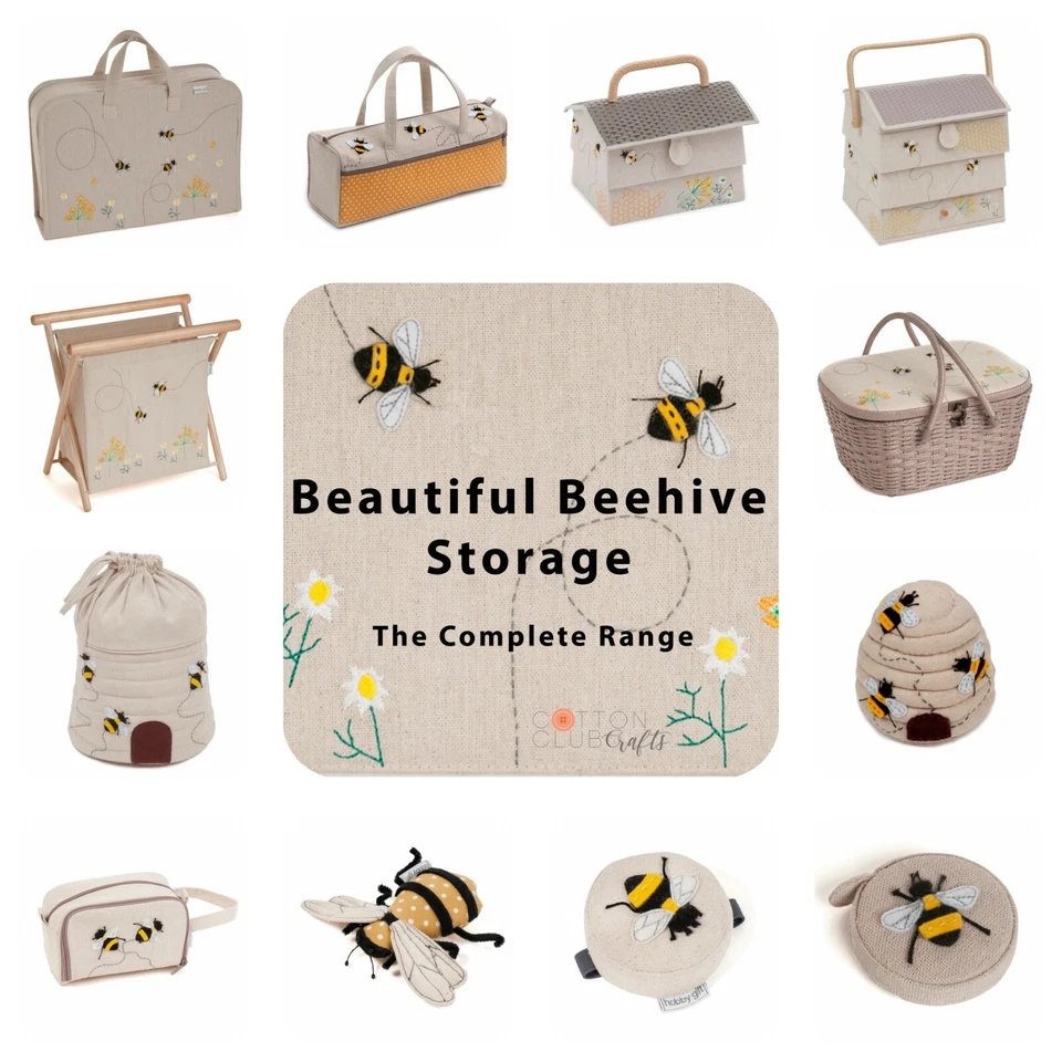 HOBBYGIFT Sewing / Knitting Storage ~ Bee/Bee Hive/Beehive ~ Matching Sets ~ Boxes Bags