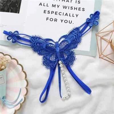 4 x Sexy Damen G-String Slip String Spitze Perlen Kette Schritt offen Dessous Ta - Bild 1 von 4