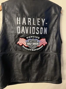Harley Davidson Lederweste, Größe L, Echtleder und Unikat! - Bild 1 von 5