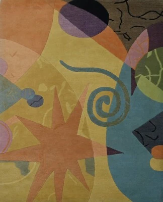 Handgetufteter Wolle teppich 150x240 Gold-Multi  Modern Wohnzimmer SH227 - Bild 1 von 4