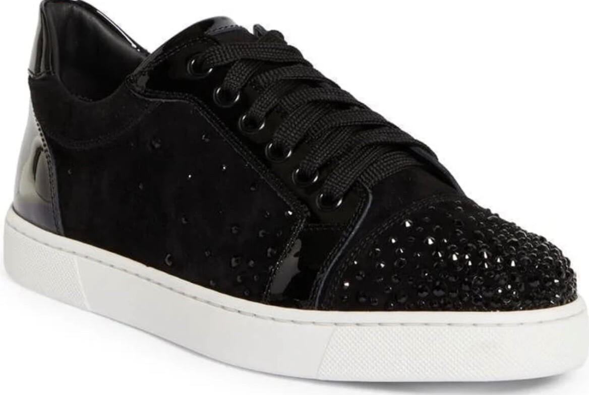 Christian Louboutin Black Leather Athletic Shoes for Women Christian Louboutin Black Leather Athletic Shoes for Women