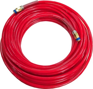 1/4" NPT Fitting X 100 FT Air Compressor PU Hose Roofing Framing Carpentry RED - Picture 1 of 4