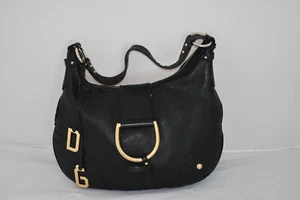 Dolce & Gabbana D&G Magnetklappe Schultertasche aus schwarzem Leder goldfarbenem Reißverschluss Hobo - Bild 1 von 24