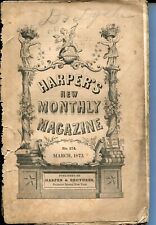 PULP:  Harper's New Monthly Magazine 3/1873-pulp format-terrific interior art-G-