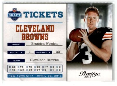 Brandon Weeden  Cleveland Browns 2012 Panini Prestige NFL Draft Tickets  #8 - Image 1 of 2