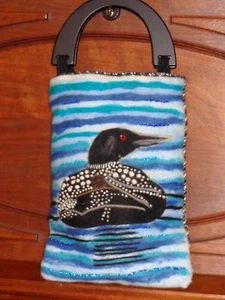 Felted Tote Bag (Loon)/Folk Art - Picture 1 of 1