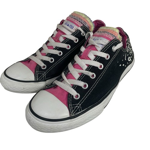 Sneakers Converse All Star Junior taglia 5 nere multilingue scarpe arcobaleno
