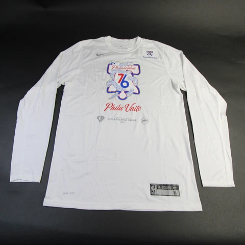 Philadelphia 76ers Nike NBA Authentics Dri-Fit Long Sleeve Shirt Men's Used Cover