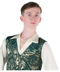 24340 Foil Scroll Velvet Vest and shirt  SIZE LARGE CHILD - Picture 1 of 2