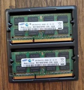 2 X2 Gb pc3 8500s Samsung Total 4gb Laptop RAM Memory - Picture 1 of 2