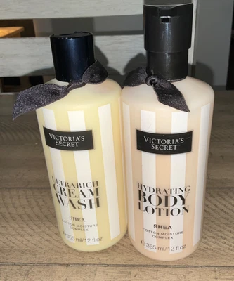 Victoria's Secret COMPLEJO HIDRATANTE DE ALGODÓN DE KARITÉ ultra rico LAVADO Y LOCIÓN EN CREMA - Imagen 1 de 3