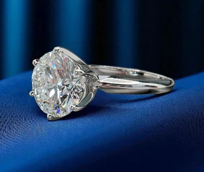 3.00 Ct G VS1 Round Solitaire Platinum Lab Grown Diamond Ring IGI Certified - Image 1 of 4