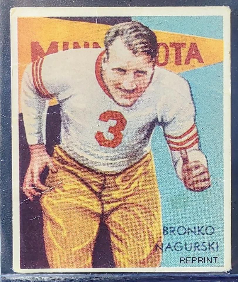 1985 National Chicle Gum Reprint 1935 Bronco Nagurski Chicago Bears HOFer - Image 1 of 2