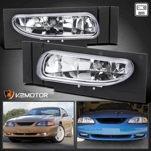 Fits 1994-1998 Ford Mustang V6 Clear Bumper Fog Lights Lamps+Switch+Wiring LH+RH - Picture 1 of 12