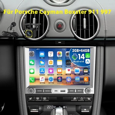 Autoradio Für Porsche Cayman Boxster 987 2005-2012 Android 14 GPS NAVI +CAM 64GB - Bild 1 von 4