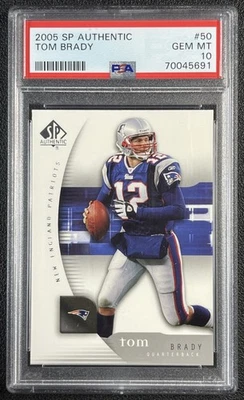 TOM BRADY PSA 10 2005 SP AUTHENTIC FOOTBALL #50 PATRIOTS 5691 - Image 1 of 2