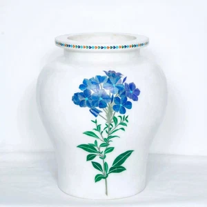 Florero de mármol de 18", incrustación de piedras preciosas, florero decorativo, arte y coleccionable - Imagen 1 de 6