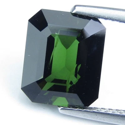 4.39 克拉令人惊叹的天然绿色碧玺 10.8x8.9x6 毫米翡翠切割宝石 — 第 1/4 张图片