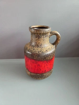 🔥 Scheurich 414-18 | Fat Lava Vase | Rotband | West Germany 60er / 70er - Bild 1 von 4