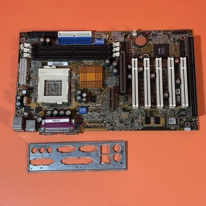 Vintage Socket 370 PGA370 Pentium 3 III Era Motherboard W/ Faceplate For Parts - Picture 1 of 7