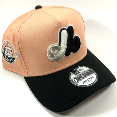 New Era Montreal Expos Exclusive Peach Metallic 9FORTY A-Frame Snapback Hat Cap - Image 1 of 4