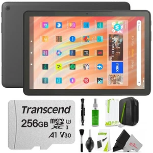 Amazon Fire HD 10 32GB 10.1" Tablet 13th Gen Black + 256GB microSDXC Card Bundle - Picture 1 of 11