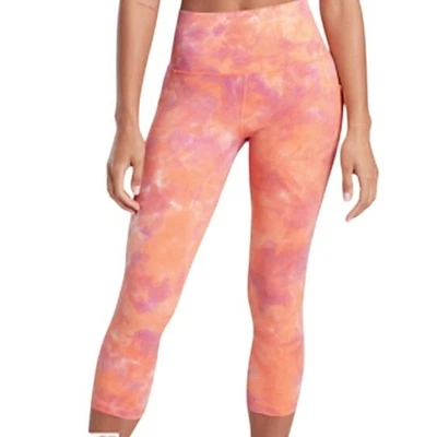 Athleta Salutation Stash Pocket II Textured Capri Coral Women's Size Medium NWT - Image 1 of 4