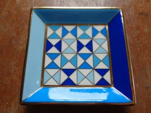 Jonathan Adler Sorrento rechteckiges Schmucktablett, blau blau, gold - Bild 1 von 7