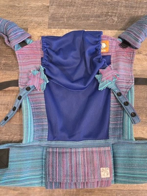 Rocking Horse Handwoven Baby Tula Frou Frou Turquoise Weft Wrap Conversion - Image 1 of 4