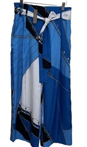 J. Crew Tie-Waist Dress Pant In Ratti Regatta Print Sz 10 Blue White Nautical - Picture 1 of 11