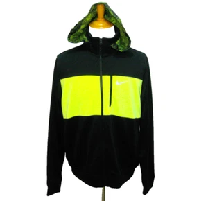 NIKE Herren (Größe XL) Schwarz Neon Sport Hoodie Full Zip Kapuzen Trainingsjacke - Bild 1 von 4