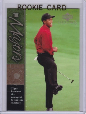 Tarjeta de novato Tiger Woods 2001 cubierta superior golf PGA RC The Majors Collectibles LE Foto 1 de 2