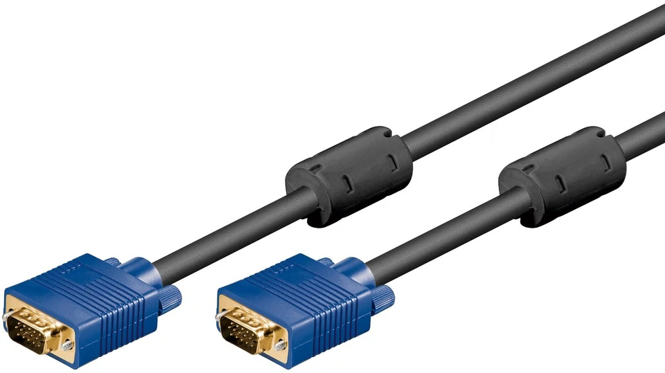 SVGA S VGA S-VGA Monitor Kabel 1,8 m D-SUB 15 polig Stecker Ferritkern vergoldet - Bild 1 von 1