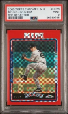 2005 Byung Hyun Kim Topps Chrome Update Red X-Fractor #/65 PSA 9 Rare Pop 2 - Image 1 of 2