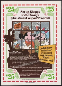 TOCKEY'S CHRISTMAS CAROL - originale 1983 annuncio commerciale / poster _ Coupon Disney promo - Foto 1 di 1