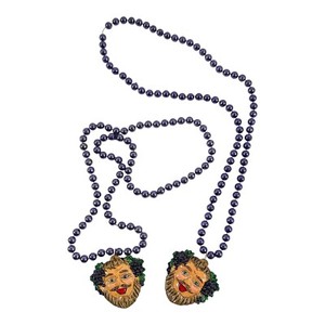 Vintage Mardi Gras Beads Necklace Set of 2 Krewe Bacchus 2000 Purple Grapes