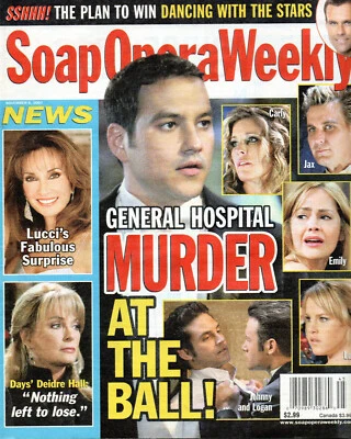 SOAP OPERA WEEKLY November 6 2007 Tyler Christopher General Hospital Susan Lucci - Image 1 of 3