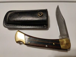VINTAGE BUCK USA 110 FOLDING HUNTER LOCK BACK KNIFE LEATHER SHEATH c - Picture 1 of 3