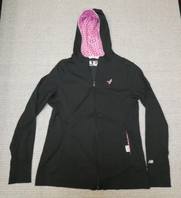 New Balance Mujer Negro/Rosa/Blanco Komen lgo Manga Larga Sudadera con Capucha Chaqueta Talla M Foto 1 de 4