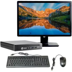 HP Desktop Computer Mini PC Intel i3 8GB RAM 240GB SSD 19 in LCD WIFI Windows 10 - Picture 1 of 6