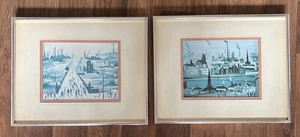 2 x gerahmte Lowry Drucke Der Kanal & Kanalbrücke - Bild 1 von 8
