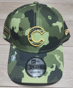 Chicago Cubs Hat Cap Snapback Men's Green Camo New Era 9Fifty Baseball On Field - Picture 1 of 10
