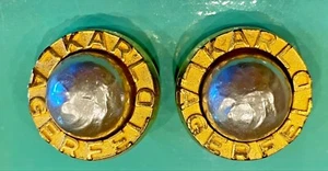 Pendientes de clip redondos chapados en oro vintage con logotipo de Karl Lagerfeld - Imagen 1 de 6
