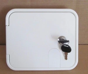 RV Valterra White Electric Power Cord Cable Hatch Compartment Lock & Keys SALE - Picture 1 of 4