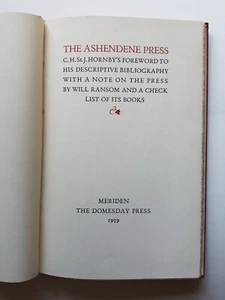Ashendene Press C.H St.J Hornby's Foreword Limited 1st 1939 with prospectus RARE - Bild 1 von 7
