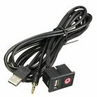 3.5Mm Car Boat Audio Usb Aux Adapter Dash Flush Mount Panel With 1.5M Cable D